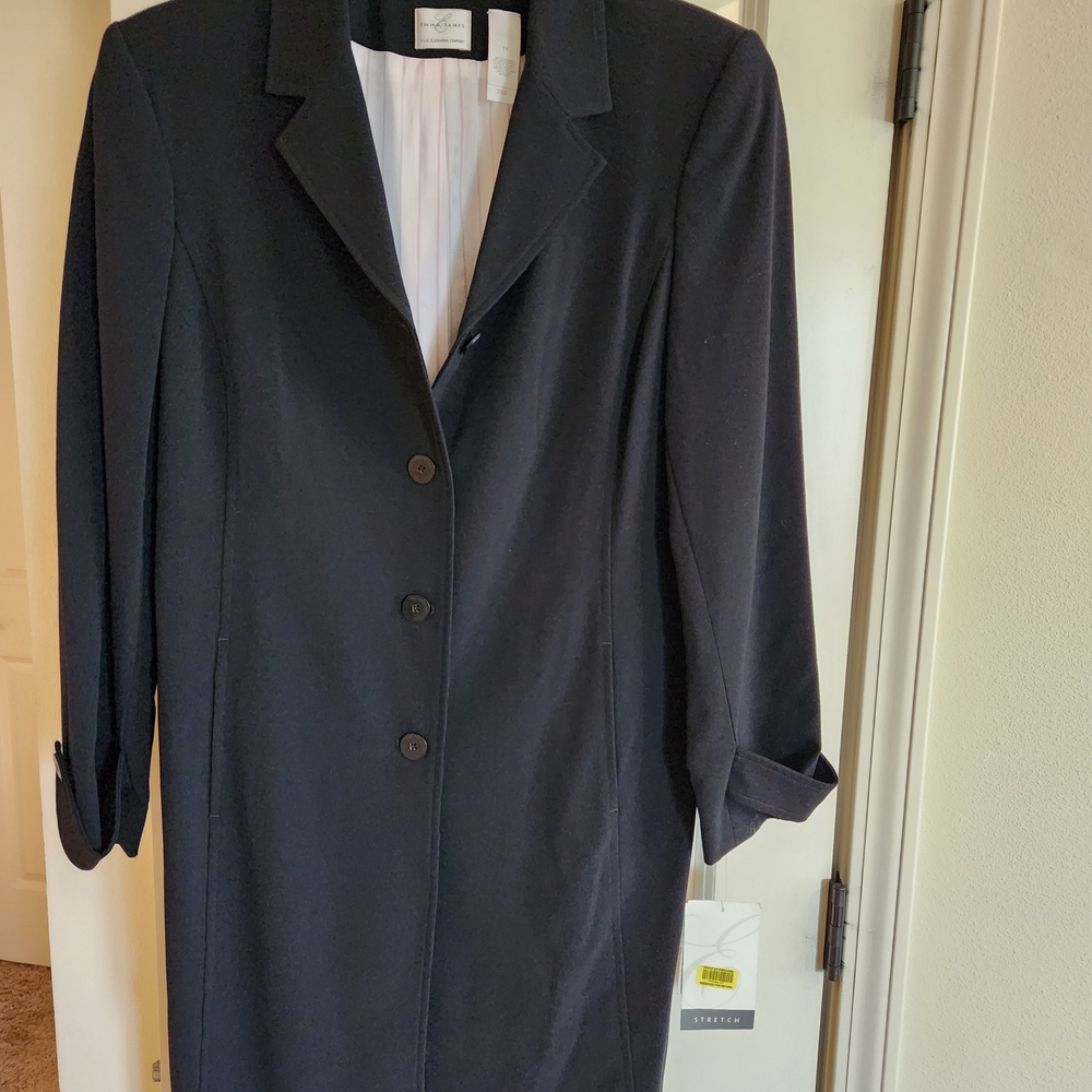 New Elegant Black Women's Coat - Picture 3 of 8